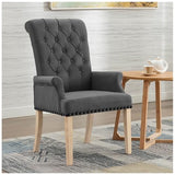 adochr Upholstered Fabric Accent Dining Chair, Arm Dining Chair