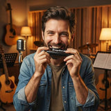 Personalized custom professional tuning harmonica - 10-hole - C key stainless steel harmonica, suitable for beginners, students, and as a gift for friends. It is a meaningful musical instrument gift.