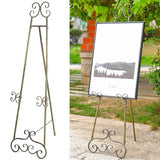56" H Metal Scroll Extra Large Free Standing Adjustable Display Easel