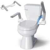 ZEAGUS Toilet Safety Rails for Seniors,500lb Heavy-Duty Toilet Safety Frame,60° Adjustable & Space-Saving Toilet Assist Arms,Toilet Handles for Elderly,Disabled, and Mobility Impaired