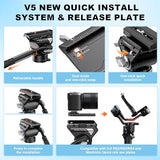 COMAN M1V5 Camera Monopod, One-Click Lifting Monopod with Feet