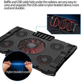 NCRD Laptop Cooling Pad, 5 Quiet Fans Cooler Pad, Portable Ultra-Slim Quiet Laptop Notebook Cooler Cooling Pad Stand