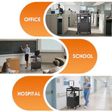 Steel Large AV Cart with Extra Storage - Adjustable Height Cart with Locking Cabinet