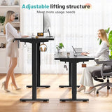 Electric Standing Desk with LED Lights,48 x 24 Inch Height Office Desk with 3 Memory Preset