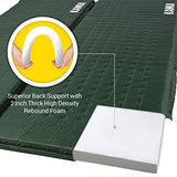 KAMUI Self Inflating Sleeping Pad - 2 Inch Thick Camping Pad Connectable with Multiple Mats for Tent and Family Camping (Green)