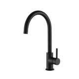 KIBI KKF2001 Lowa Single Handle Bar Sink Faucet with 360 Degree Swivel Spout | High Arc Single Hole Kitchen Faucet in Matte Black Finish | Rust and Corrosion Resistant