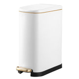 SYNCVIBE Bathroom Trash Can with Soft-Close Lid 3.5 Gallon Stainless Steel Garbage Can with Removable Inner Bucket Slim Trash Bins for Bedroom