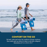GCI Outdoor Waterside Beach Rocker Folding Beach Chair & Portable Rocking Chair, Saybrook Blue