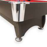 SIMBASHOPPING 7 Foot Pool Table – Modern Billiard Table with Red Felt, Ball Return and Accessories Included - Red Devil