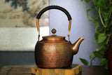 Kuiwisen Handmade Large Hammer Copper Pot Kettle Stovetop Teapot 1.5mm Thick Pure Red Copper Handmade, 1700 ml - 2.42bl