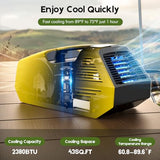 Pluralla Portable Air Conditioners, 2380BTU Rapid Cooling Outdoor Air Conditioner, 240W Low Power Consumption Camping Air Conditioner for Tent, RV, Truck,Van, Car (Battery Not Included) - Yellow