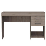 Two Drawer Computer Desk Light Gray, Modern Home Office Study Table with Storage