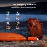 FLEXTAILGEAR Ultralight Backpacking Sleeping Pad with 5.6 R-Value, Insulated Camping Pad, 4 in Thick 77 in Long Inflatable Sleeping Mat, 19.6 oz Lightweight Compact Pad for Backpacking & Hiking