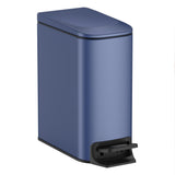 Slim Bathroom Trash Can with Lid Soft Close, Step Pedal, 6 Liter / 1.6 Gallon Stainless Steel Trash Bin