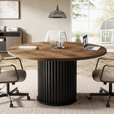 Tribesigns 47-Inch Round Conference Table, Meeting Table for 4-6 People, Small Office Desk