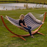 Sunnydaze Outdoor Hammock with Spreader Bar - 450-Pound Capacity Curved Spreader Bar Hammock - Mountainside