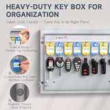 16-Key Key Lock Box – Smart Key Cabinet Wall Mount with App, Keypad, Bluetooth & WiFi Unlock (Sold Separately), Key Organizer for Home