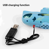 Tsiodot Mini RC Submarine Waterproof Remote Control Boat Underwater Diving Fish Tank Toy for Kids Birthday Gift（Blue）