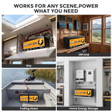 Rvpozwer 12V 300Ah LiFePO4 Lithium Deep Cycle Battery With 200A BMS-2 Pack