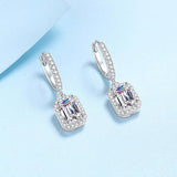 Women's 14K Gold Emerald Cut Diamond Drop Earrings