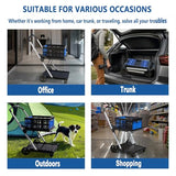 2 Tier Multi Use Foldable Shopping Cart with 2 Storage Crates,Folding Shopping Trolley Utility Cart for Office,Groceries, Warehouse,Supermarket