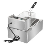 11.4QT/10.8L Electric Deep Fryer with Basket and Lid, 2500W Electric Fryer, Countertop Oil Fryer for French Fries, Onion Rings, Donuts, Temperature Adjustable 140-392℉, Stainless Steel Single Tank
