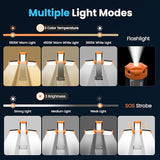 CAVN Rechargeable Camping Lights with Remote & Detachable Tripod Max Height 6.7 ft, Portable Work Light with 3 LED Lamp Heads, Camping Essentials Gear Emergency Flashlight with Hook, Orange