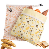 WEHYFGB Beeswax Bread Bag, 2 Pack Reusable Bread Storage Bags for Homemade Bread,Sourdough Bread Bags, Organic Cotton Beeswax Sourdough Bags, Food Storage Bag Keep Fresh Easy Clean