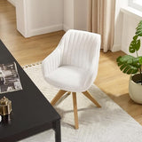 Art Leon Mid Century Modern Swivel Accent Chair - Fabric Upholstered Armchair