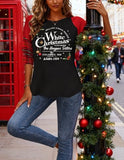 jusgai White Christmas Sweatshirt for Women Crewneck Xmas Tree Graphic Shirt Tee Tops(Black,X-Large)