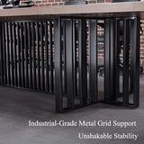 12ft Large Conference Table - 2" Thick Top & Metal Grid Base | Easy Assembly | Cable Management | Commercial Office Desk