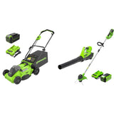 Greenworks 40V 16" TruBrushless™ Cordless Lawn Mower and Leaf Blower Combo Kit, 2.0Ah Battery and Charger Included