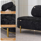 OmySalon Waiting Room Bench with Back, 55.1" Office Guest Chair, Chenille Fabric Reception Seating