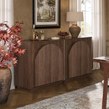 win2win 31.5" Small Buffet Cabinet with Storage, Arched Doors, Walnut, 2PCS