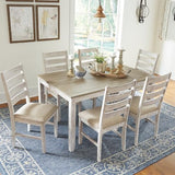 Signature Design by Ashley Skempton Cottage Dining 7 Piece Set – Rectangular Table & 6 Upholstered Chairs