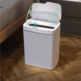 BXFIRS ABS Material Sensor Smart Household Automatic Trash Can with Lid for Bathroom Kitchen Garbage bin(Gray)
