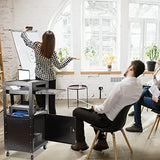 AV Carts, Rolling Presentation Cart Station, Height Adjustable Media Cart for Video Projector, TV, Printers