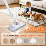 ScrubWiz 10-in-1 Steam Cleaner, Steam Mop & Detachable Handheld Steam Cleaner, 320ml Water Tank, 10s Fast Heating, Portable Steamer for Kitchen, Floor, Tiles, Window, BBQ Grill, Car, Bright White