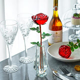 10'' Red Crystal Rose Figurine - Rose Flower Gifts for Mom Women