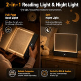 2 in 1 Smart LED Book Light & Night Light, with 3 Colors, Stepless Dimming