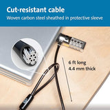 Combination Cable T-Bar Standard Lock Slot for Laptops, Resettable 4 digit password with 6 Foot Cable