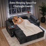 Dreamzie 65'' Convertible Sleeper Sofa Bed with Swivel Side Table