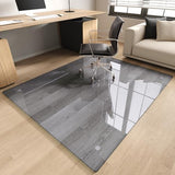 MYSUNORIA Tempered Glass Chair Mat for Carpet, 46"x55" Grey Floor Mat