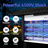 ZETAWALE Solar Bug Zapper Outdoor Mosquitos Zapper Solar Powered Bug Zapper Outdoor Camping Fly Control for 4000 sq.ft Waterproof Fly Killer Solar Mosquito Zapper for Garden Lawn and Back Yard