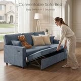 Dreamzie 89'' L Shaped Sectional Sleeper Sofa with Flip-Down Center Console & Charging Ports