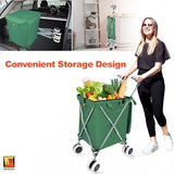 Grocery Cart with Removable Canvas with Cover, Lightweight Utility Cart for Groceries and Laundry