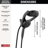 Delta 5-Setting HydroRain 2-in-1 Dual Shower Head with ProClean Spray, Matte Black High Pressure Shower Head with Handheld Spray, 1.75 GPM Flow Rate, Matte Black 75419BL