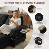 KCGKCG 82" L Shaped Sleeper Sofa Bed, Pull Out Sectional Couch with Storage Chaise/Reclining Backrest