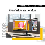 Samsung 34” ViewFinity S65UC, Ultra-WQHD Curved Monitor