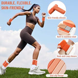 INDEPANDIA Wrist & Ankle Weights for Women and Men, 4lbs Pair Adjustable Silicone Weighted Bangles for Arm & Leg Workouts, Gradient Orange